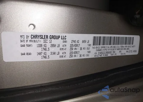 2013 Dodge Grand Caravan Sxt z USA, uszkodzony, nr VIN 2C4RDGCG1DR660363